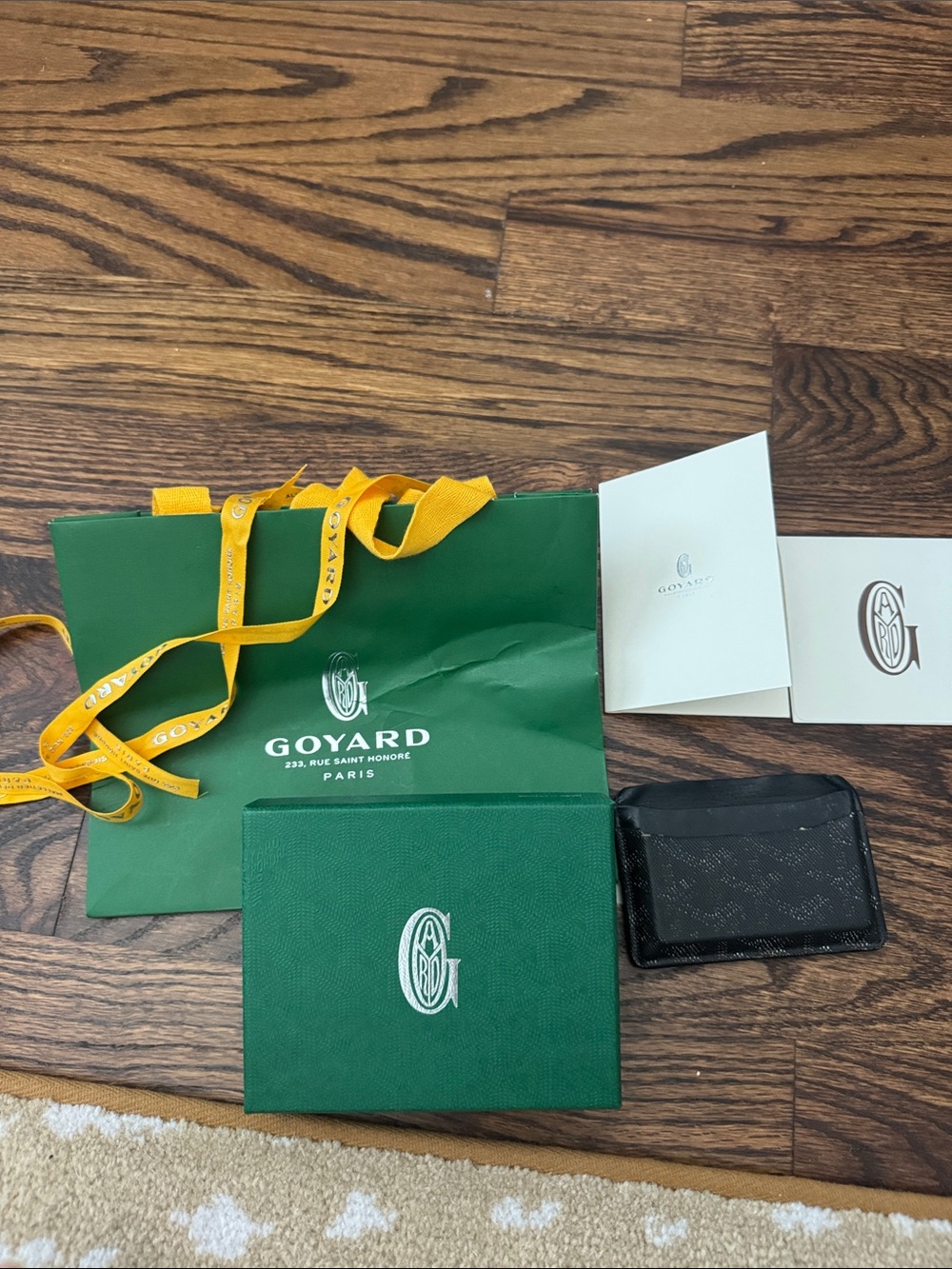 Goyard Black Card Holder with Green Branded Gift Set
